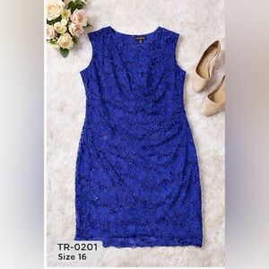Ralph Lauren Royal Blue Lace Midi Dress
